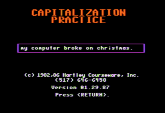 Capitalization Practice Screenshot