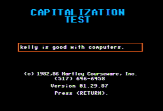 Capitalization Test Screenshot