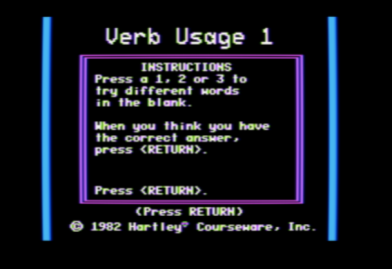 Verb Usage 1 Screenshot