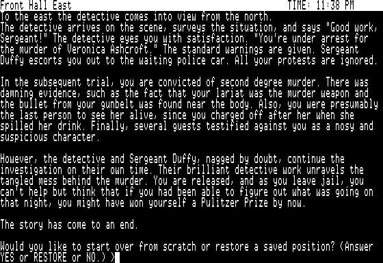 Suspect Screenshot 7 (Apple II)