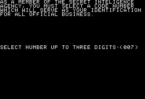 Secret Agent: Mission One Screenshot 30 (Apple II)