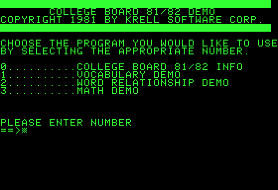 College Board 81-82 Demo Screenshot