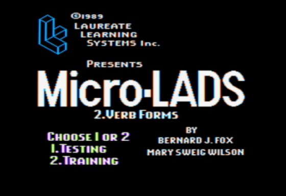 Micro-LADS 2 Verb Forms Screenshot