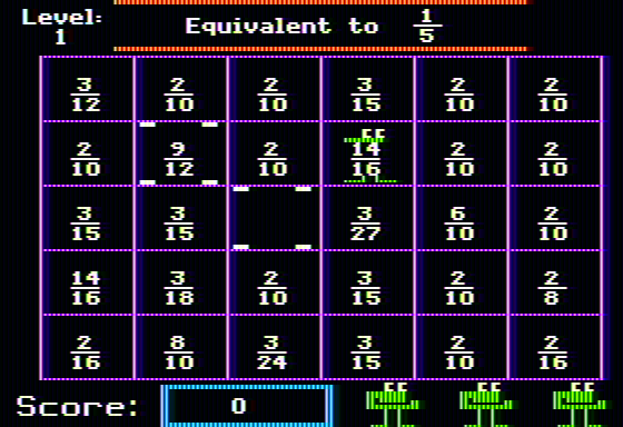 Fraction Munchers Screenshot 7 (Apple II)