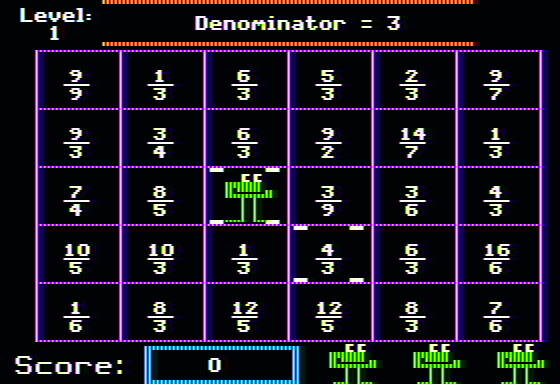 Fraction Munchers Screenshot 8 (Apple II)