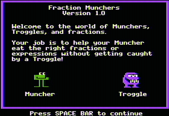 Fraction Munchers Screenshot 10 (Apple II)