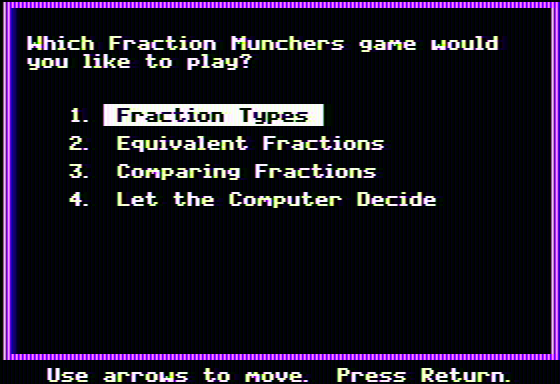 Fraction Munchers Screenshot 11 (Apple II)