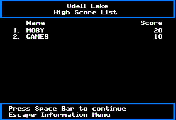 Odell Lake Screenshot 11 (Apple II)