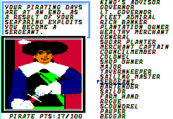 Sid Meier's Pirates! Screenshot 14 (Apple II)