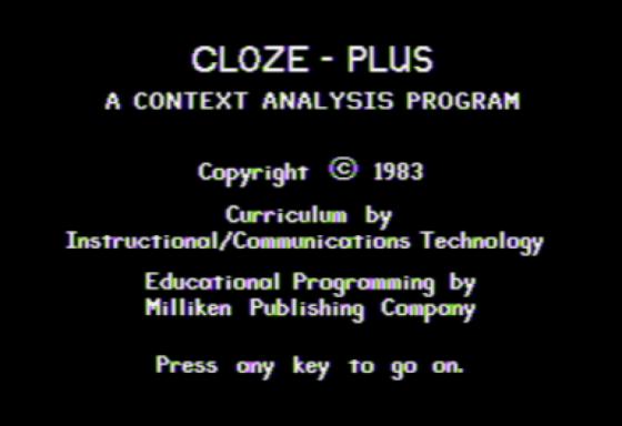 Cloze-Plus Level D Screenshot