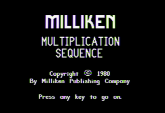 Math Sequences: Multiplication Screenshot 1 (Apple II)