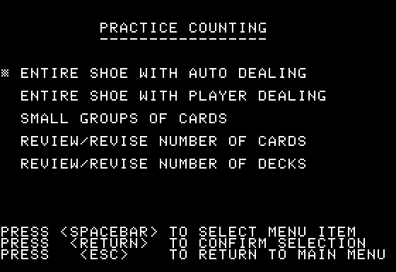 Advanced Blackjack Screenshot 7 (Apple II)