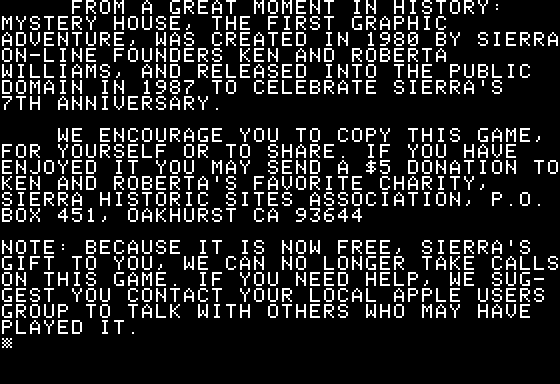 Mystery House Screenshot 21 (Apple II)