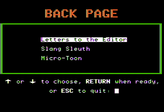 Microzine 9 Screenshot 24 (Apple II)