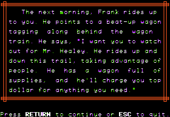 Wagons West Screenshot 7 (Apple II)