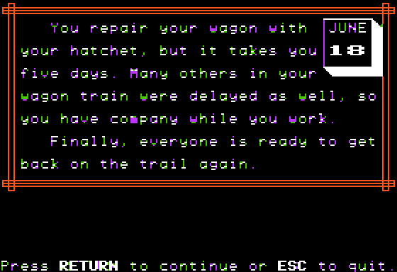 Wagons West Screenshot 9 (Apple II)