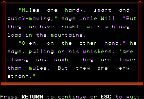 Wagons West Screenshot 16 (Apple II)