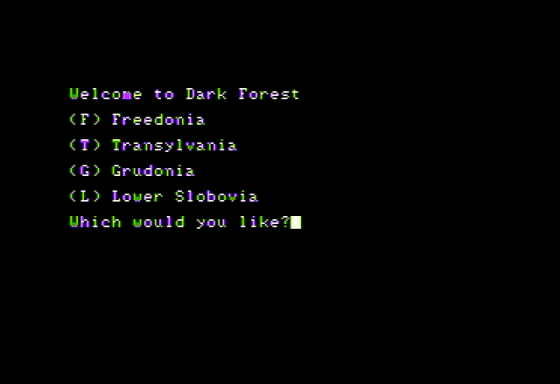 Dark Forest Screenshot 6 (Apple II)