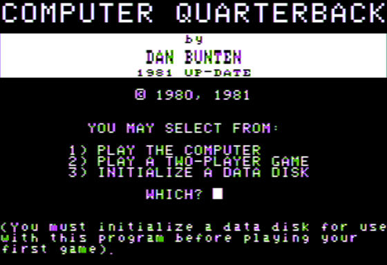 Computer Quarterback