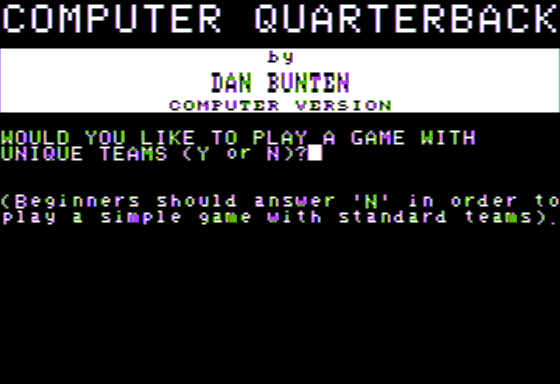 Computer Quarterback