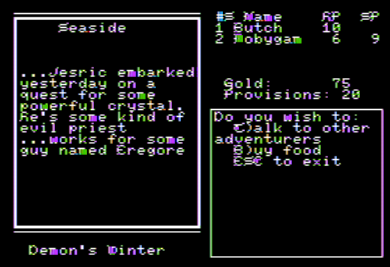 Demon's Winter Screenshot 6 (Apple II)