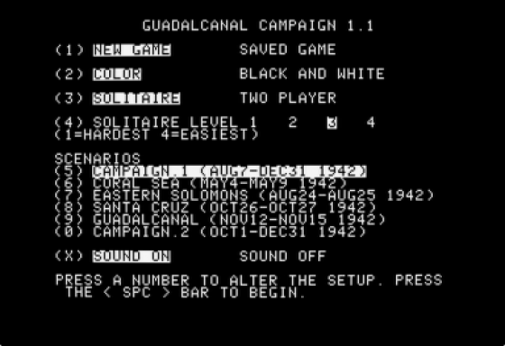 Guadalcanal Campaign Screenshot 1 (Apple II)