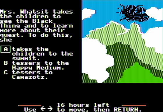 A Newbery Adventure: A Wrinkle in Time Screenshot 10 (Apple II)