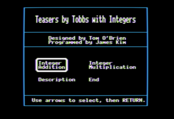 Teasers by Tobbs with Integers Screenshot