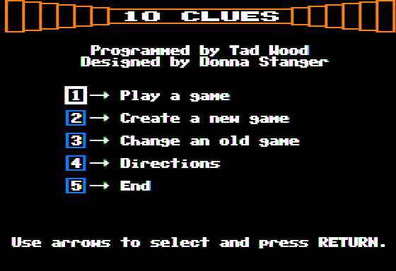 Ten Clues Screenshot