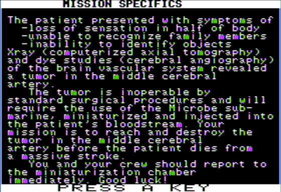 Microbe: The Anatomical Adventure Screenshot 7 (Apple II)