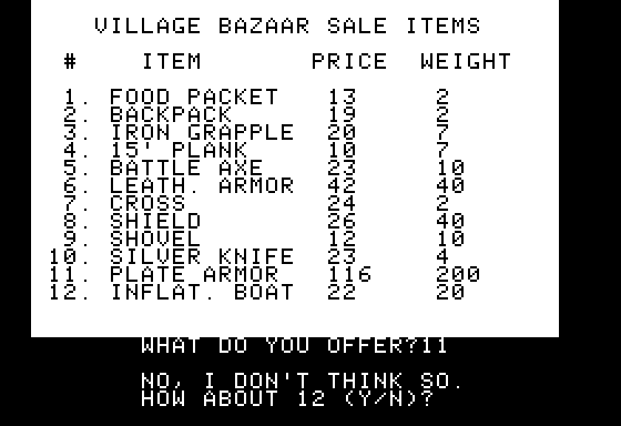 Wilderness Campaign Screenshot 6 (Apple II)