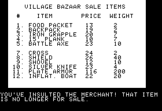 Wilderness Campaign Screenshot 7 (Apple II)