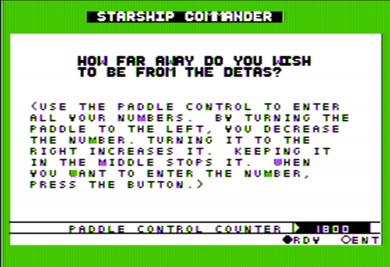 Starship Commander Screenshot 6 (Apple II)