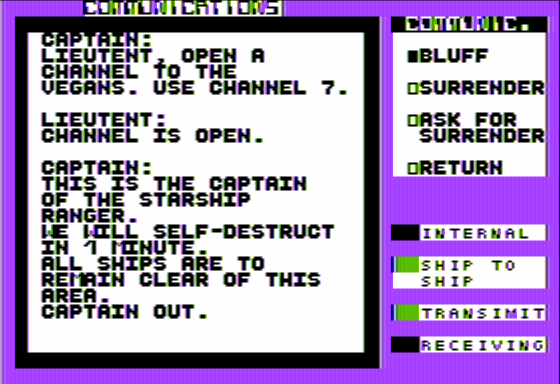 Starship Commander Screenshot 7 (Apple II)