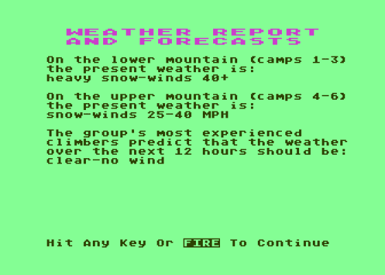 Everest Explorer Screenshot 6 (Atari 400/800/600XL/800XL/130XE)