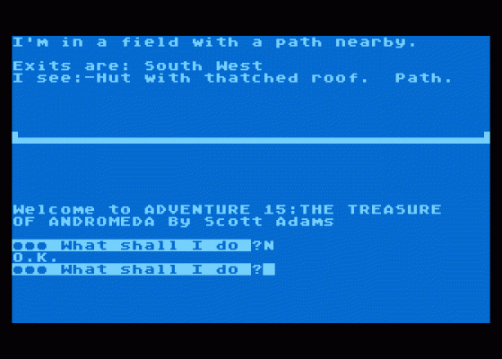 The Treasure Of Andromeda Screenshot 1 (Atari 400/800/600XL/800XL/130XE)