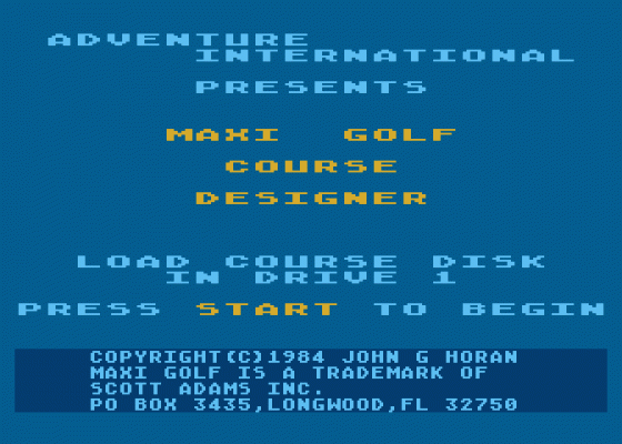 Maxi Golf Screenshot 5 (Atari 400/800/600XL/800XL/130XE)