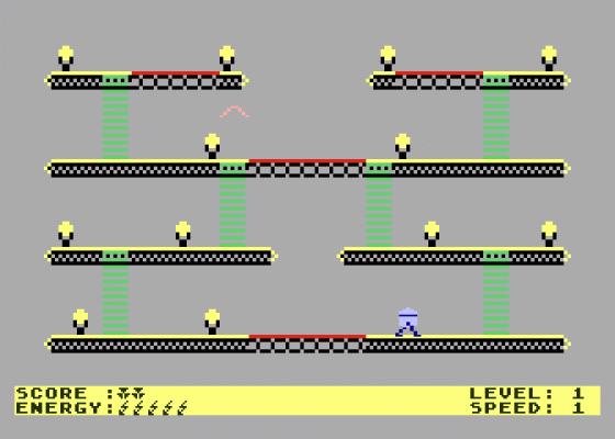 Robbies Mission Screenshot 1 (Atari 400/800/600XL/800XL/130XE)