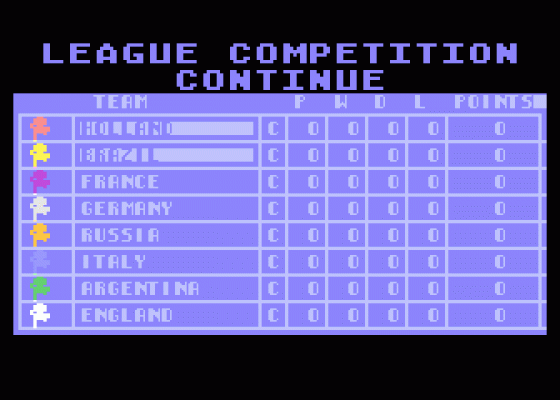 Kick Off Screenshot 5 (Atari 400/800/600XL/800XL/130XE)