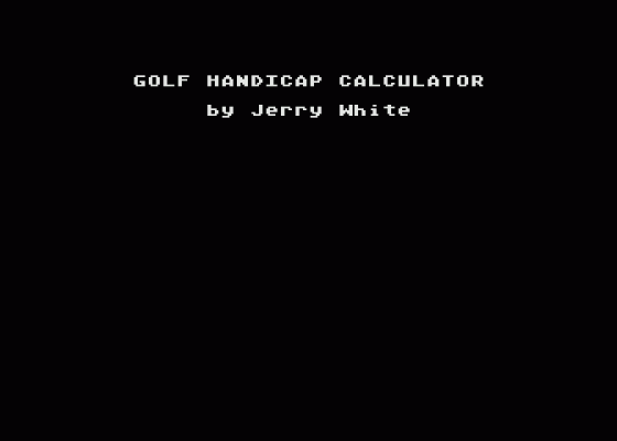 Golf Handicap Calculator