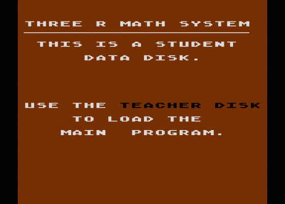 Three R Math Classroom Kit Screenshot 6 (Atari 400/800/600XL/800XL/130XE)