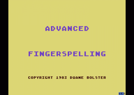 Advanced Fingerspelling