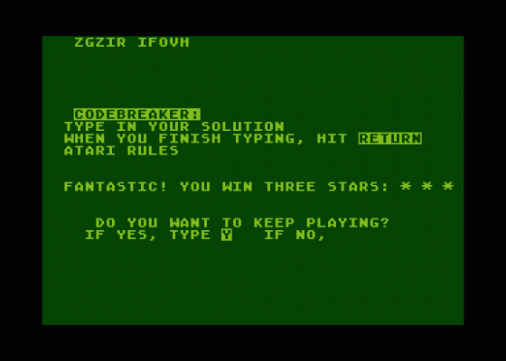 Three Holiday Games Screenshot 7 (Atari 400/800/600XL/800XL/130XE)