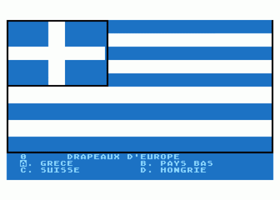 Drapeaux d'Europe Screenshot 5 (Atari 400/800/600XL/800XL/130XE)