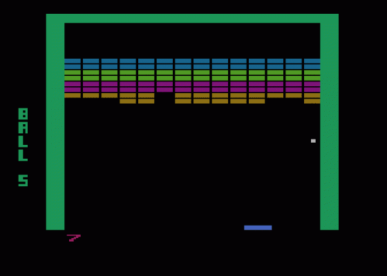 Super Breakout Screenshot 1 (Atari 400/800/600XL/800XL/130XE)