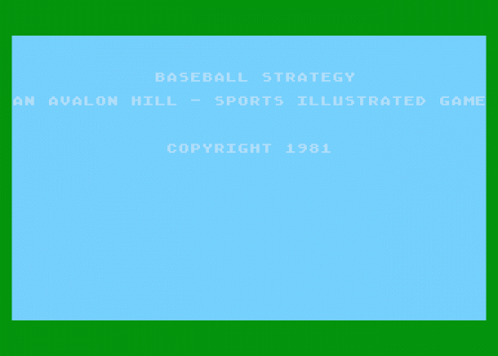 Computer Baseball Strategy