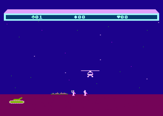 Choplifter! Screenshot 5 (Atari 400/800/600XL/800XL/130XE)