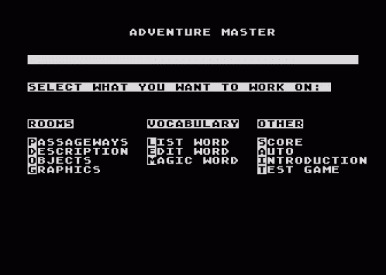 Adventure Master Screenshot 1 (Atari 400/800/600XL/800XL/130XE)