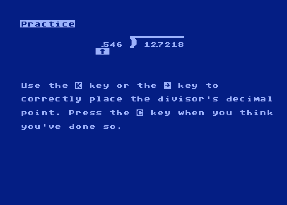 Success with Math - Decimals - Multiplication and Division Screenshot 6 (Atari 400/800/600XL/800XL/130XE)