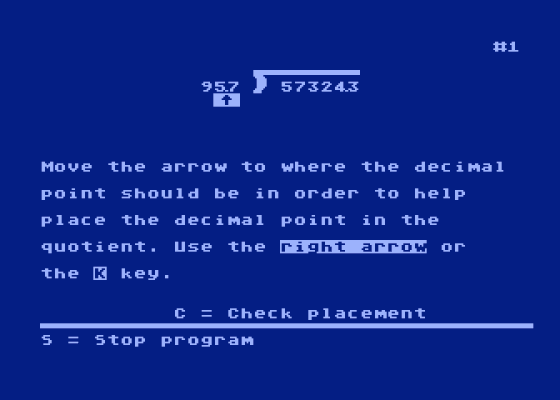 Success with Math - Decimals - Multiplication and Division Screenshot 7 (Atari 400/800/600XL/800XL/130XE)